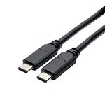 (まとめ)ミヨシ USB TypeC USB3.0ケーブル 1m ブラック USB-CC310/BK【×2セット】