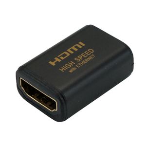 (まとめ)HORIC HDMI中継アダプタ ブラック HDMIF-041BK【×10セット】 - 拡大画像