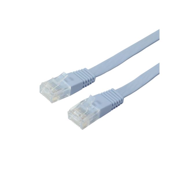 (まとめ)ミヨシ カテ5eストレートLANケーブル フラットタイプ 幅7.2mm 厚さ1.5mm ブルー 1m ZLN-FL01BL【×10セット】f00