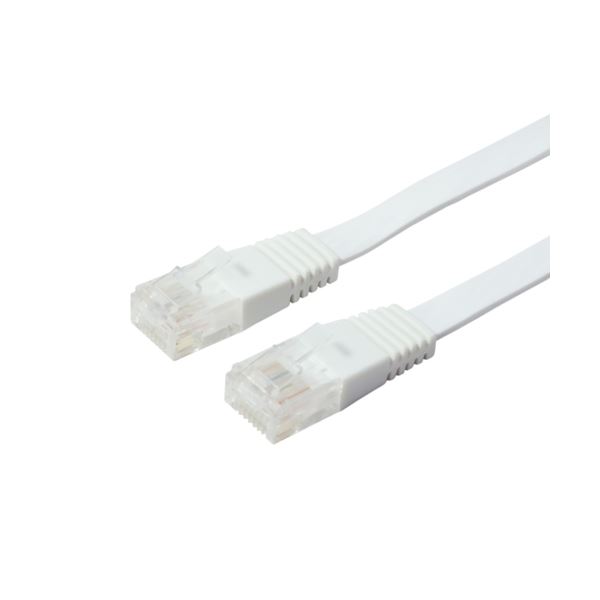 (まとめ)ミヨシ カテ5eストレートLANケーブル フラットタイプ 幅7.2mm 厚さ1.5mm ホワイト 1m ZLN-FL01WH【×10セット】f00