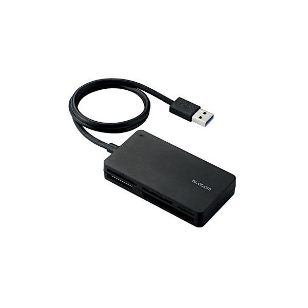 (まとめ)エレコム USB3.0高速メモリカードリーダ(ソフト付属) MR3-A014SBK【×2セット】f00