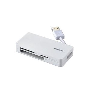 (まとめ)エレコム USB3.0対応メモリカードリーダ(ケーブル収納タイプ) MR3-K012WH【×3セット】 商品写真