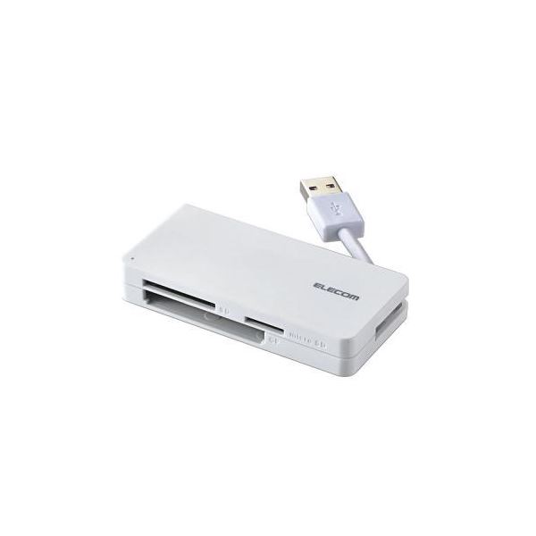 (まとめ)エレコム USB3.0対応メモリカードリーダ(ケーブル収納タイプ) MR3-K012WH【×3セット】f00