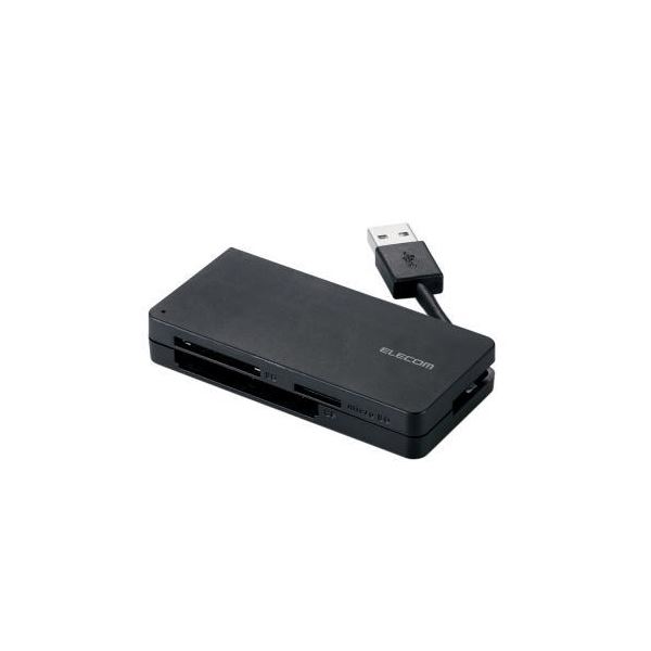 (まとめ)エレコム USB3.0対応メモリカードリーダ(ケーブル収納タイプ) MR3-K012BK【×3セット】f00