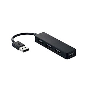 (まとめ)エレコム USB2.0ハブ(コンパクトタイプ) U2H-SN4NBBK【×5セット】 商品写真