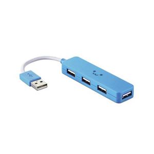 (まとめ)エレコム USB2.0ハブ(コンパクトタイプ) U2H-SN4NBF2BU【×5セット】 商品画像