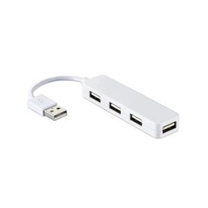 (まとめ)エレコム USB2.0ハブ(コンパクトタイプ) U2H-SN4NBWH【×5セット】 商品画像