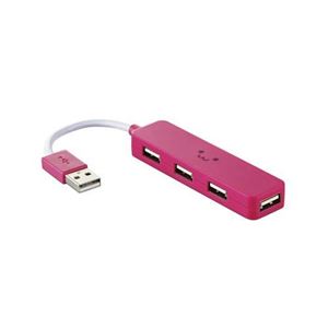 (まとめ)エレコム USB2.0ハブ(コンパクトタイプ) U2H-SN4NBF4PN【×5セット】 - 拡大画像