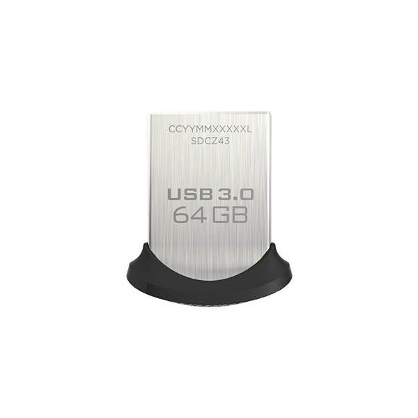 (まとめ)SanDisk USB3.0フラッシュメモリ 64GB ウルトラフィット USBメモリ 130MB/s SDCZ43-064G-GAM46【×2セット】f00