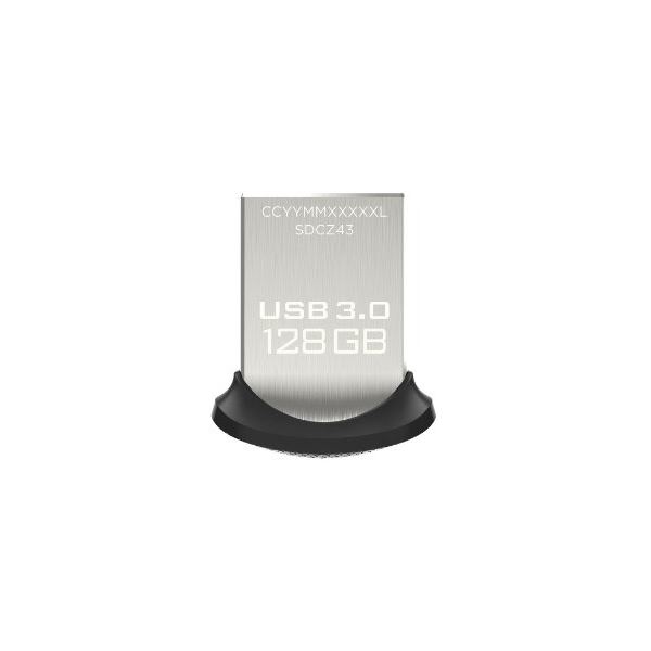 (まとめ)SanDisk USB3.0フラッシュメモリ 128GB ウルトラフィット USBメモリ 130MB/s SDCZ43-128G-GAM46【×2セット】f00