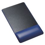(まとめ)サンワサプライ リストレスト付きマウスパッド(レザー調素材、高さ標準、ブルー) MPD-GELPNBL【×2セット】