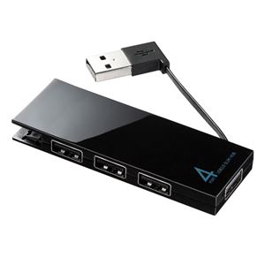 (まとめ)サンワサプライ USB2.0ハブ(4ポート・ブラック) USB-2H406BK【×5セット】 商品画像