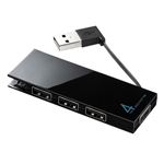 (まとめ)サンワサプライ USB2.0ハブ(4ポート・ブラック) USB-2H406BK【×5セット】