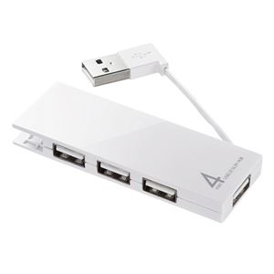 (まとめ)サンワサプライ USB2.0ハブ(4ポート・ホワイト) USB-2H406W【×5セット】