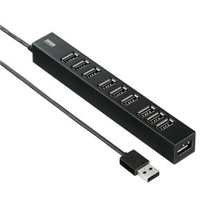 (まとめ)サンワサプライ USB2.0ハブ(10ポート) USB-2H1001BK【×2セット】 商品写真