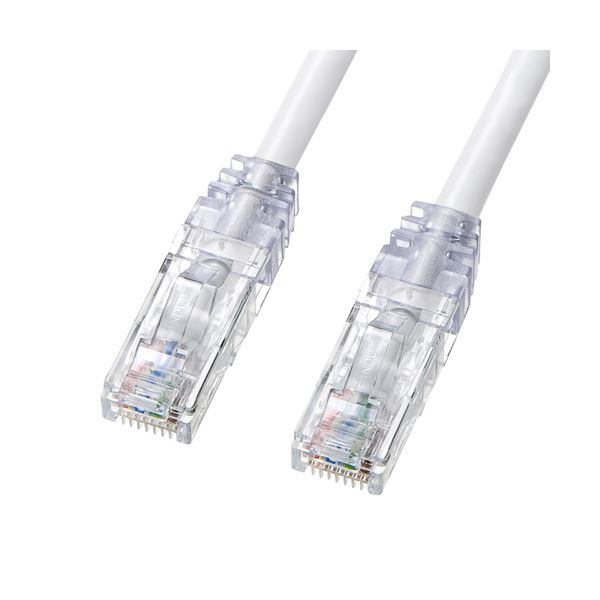 (まとめ)サンワサプライ 抗菌CAT6LANケーブル KB-T6KK-03W【×2セット】f00