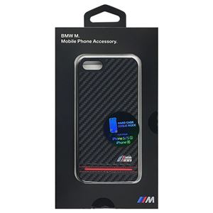 BMW 公式ライセンス品 Hard Case - PU Carbon Print - Stripe Pipping - Red iPhone SE BMHCPSEHSCR 商品写真