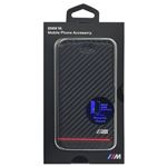 BMW 公式ライセンス品 Booktype Case - PU Carbon Print - Stripe Pipping - Red iPhone 6/6S BMFLBKP6HSCR