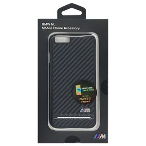 BMW 公式ライセンス品 Hard Case - PU Carbon Print - Stripe Pipping - Silver iPhone 6/6S BMHCP6HSCS - 拡大画像