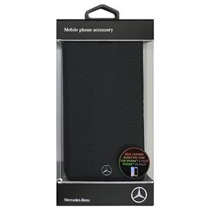 Mercedes 公式ライセンス品 STRIPES I パンチングレザー手帳型ケース Black MEFLBKP6LPEVSBK