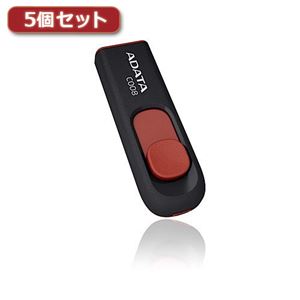 【5個セット】ADATA USBメモリ 32GB USB2.0 スライド式 ブラック AC008-32G-RKDX5