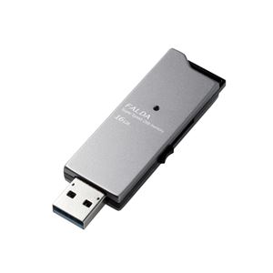 エレコム USBメモリー／USB3.0対応／スライド式／高速／DAU／16GB／ブラック MF-DAU3016GBK