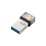 （まとめ） エレコム USBメモリー／OTGメモリ／USB3.1（Gen1）対応／microB端子／16GB MF-SEU3016GSV 【×2セット】