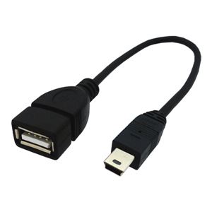 （まとめ） 3Aカンパニー USB2.0 A（メス）-miniUSB（オス）変換ケーブル 0.2m UAD-AMNB 【×5セット】