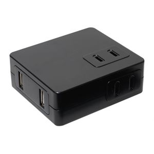 （まとめ） ミヨシ USB-ACアダプタ USB2ポ-ト AC2ポ-ト付 ブラック MBP-AC01／BK 【×3セット】