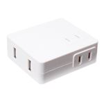 （まとめ） ミヨシ USB-ACアダプタ USB2ポ-ト AC2ポ-ト付 ホワイト MBP-AC01／WH 【×3セット】