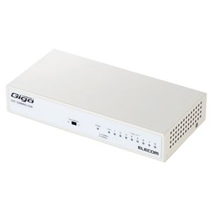 エレコム Giga対応スイッチングHub／8ポート／金属筐体／磁石付き／電源内蔵モデル／ホワイト EHC-G08MN2-HJW