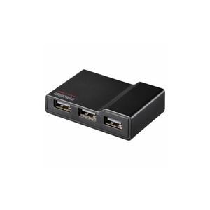 （まとめ） BUFFALO バッファロー BSH4A11BK USB2.0TV／PC対応セルフパワー 4ポートハブ ブラック 【×2セット】