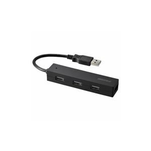 （まとめ） BUFFALO バッファロー USB2.0ハブ 4ポートタイプ ブラック BSH4U25BK 【×5セット】