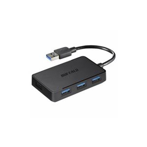 （まとめ） BUFFALO バッファロー BSH4U100U3BK USB3.0バスパワーハブ 4ポートタイプ ブラック 【×2セット】