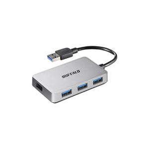 （まとめ） BUFFALO バッファロー BSH4U100U3SV USB3.0バスパワーハブ 4ポートタイプ シルバー 【×2セット】