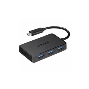 （まとめ） BUFFALO バッファロー BSH4U100C1BK USB3.1 Gen1 （Type-C） バスパワーハブ 4ポートタイプ ブラック 【×2セット】