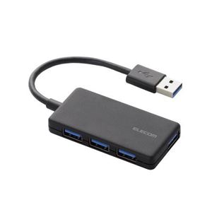 （まとめ） エレコム 4ポートUSB3.0ハブ（コンパクトタイプ） U3H-A416BBK 【×2セット】