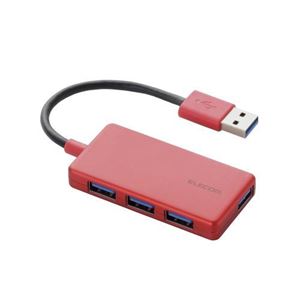 （まとめ） エレコム 4ポートUSB3.0ハブ（コンパクトタイプ） U3H-A416BRD 【×2セット】