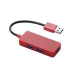 （まとめ） エレコム 3ポートUSB3.0ハブ（ケーブル固定タイプ） U3H-K315BRD 【×3セット】