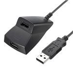 （まとめ） サンワサプライ 手元延長用2ポートUSB2.0ハブ（ブラック） USB-2H215BK 【×3セット】