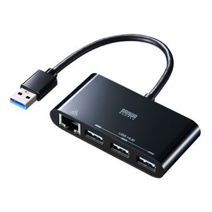 サンワサプライ LANアダプタ付きUSB3.0ハブ USB-3H301BK