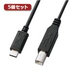 5個セット サンワサプライ USB2.0TypeC-Bケーブル KU-CB30X5