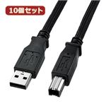 10個セット サンワサプライ ナイロンメッシュUSB2.0ケーブル KU20-NM20K KU20-NM20KX10