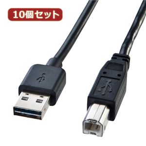 10個セット サンワサプライ 両面挿せるUSBケーブル（A-B標準） KU-R3 KU-R3X10