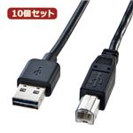 10個セット サンワサプライ 両面挿せるUSBケーブル（A-B標準） KU-R3 KU-R3X10