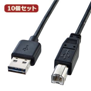 10個セット サンワサプライ 両面挿せるUSBケーブル（A-B標準） KU-R2 KU-R2X10