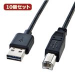 10個セット サンワサプライ 両面挿せるUSBケーブル（A-B標準） KU-R2 KU-R2X10