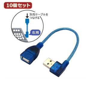 10個セット 3Aカンパニー L型変換USBケーブル USB2.0 Atype 0.2m 右向き UAD-A20RL02 UAD-A20RL02X10