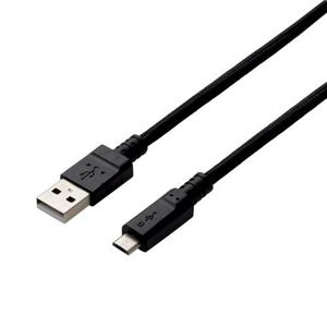 （まとめ） エレコム 2A対応高耐久microUSBケーブル MPA-AMBS2U15BK 【×5セット】