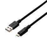 （まとめ） エレコム 2A対応高耐久microUSBケーブル MPA-AMBS2U15BK 【×5セット】